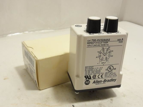 Allen-Bradley 700-HV32AAA2; Timer Relay; 0.1s~10s; 10A; 240VAC