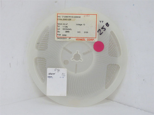 Venkel C1206X7R100-225KNE; Lot-1600 Chip Capacitor 2.2uF; 10V