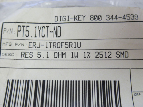 Panasonic ERJ-1TRQF5R1U; Lot-45 Thick Film Resistor 5.1Ohms