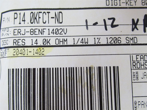 Panasonic ERJ-8ENF1402V; Lot-177 Thick Film Resistor 14kOhm