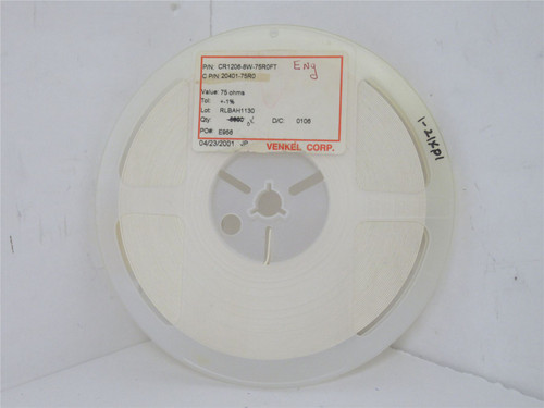 Venkel CR1206-8W-75R0FT; Lot-4000 SMD Resistor; 75ohms