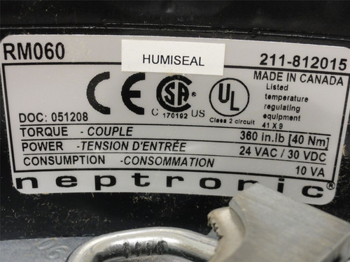 Neptronic RM060; Actuator NO ACCESSORIES 24VAC/30VDC 10VA