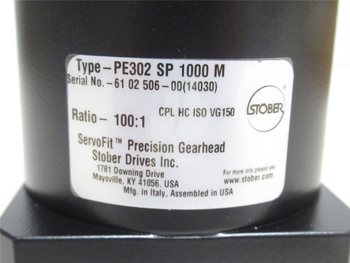 Stober PE302SP1000M; Planetary Gearhead; 100:1 Ratio