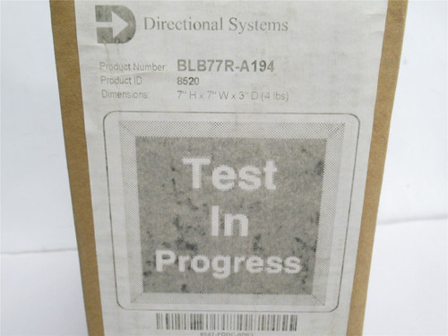 Directional Systems BLB77R-A194; LED Sign; "Test In Progress"