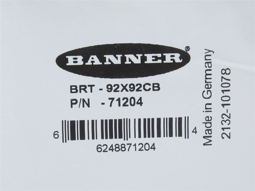 Banner BRT-92X92CB; Square Reflector; 92mm x 92mm x 9mm