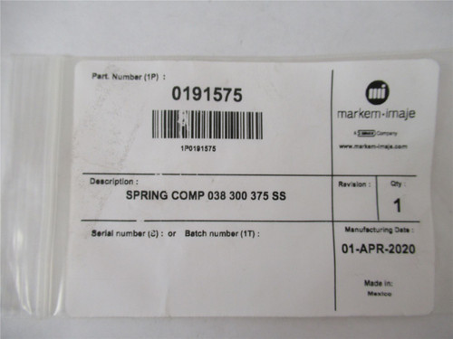 Markem 0191575_; Spring Comp 038 300 375 SS