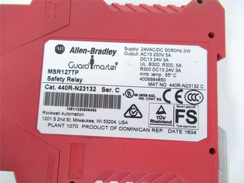 Allen-Bradley 440R-N23132; Safety Relay  24 V AC/DC
