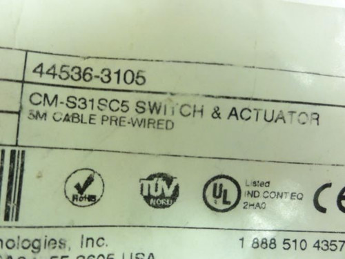 Omron 44536-3105; Sensor Switch; NO Actuator; 5M Cable