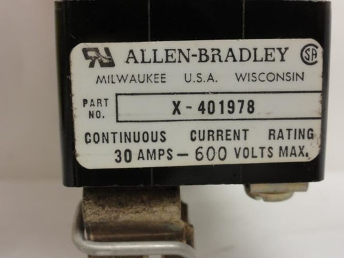 Allen-Bradley X-401978; Fuse Block; 30A; 600V; 4 Pole