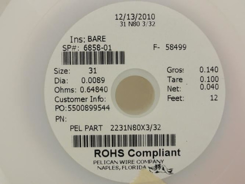 Pelican Wire 2231N80X3/32; Sealing Wire 6' (Partial Roll)