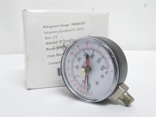 Parker 206828; Refrigerant Gauge; 0-400PSI; 2-1/2" Dial