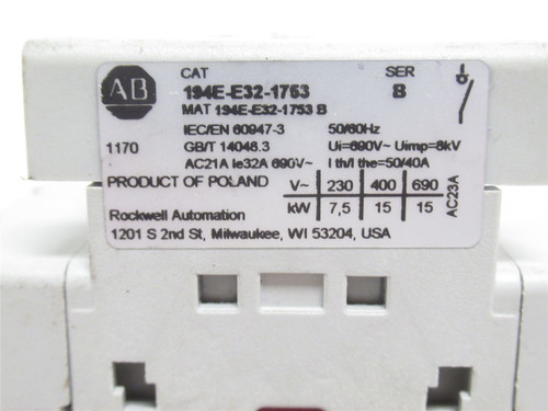 Allen-Bradley 194E-E32-1753; Load Switch; 32A; 600VA