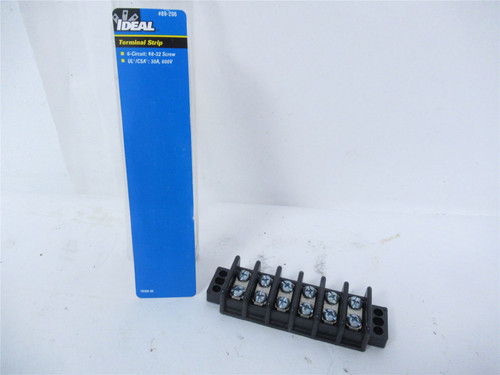 Ideal 89-206; Terminal Strip 6 Pole 22-10 AWG; 89 Series