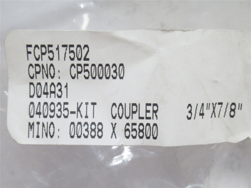 Falk 10613616; Input Coupling Kit #040935; 3/4" x 7/8"