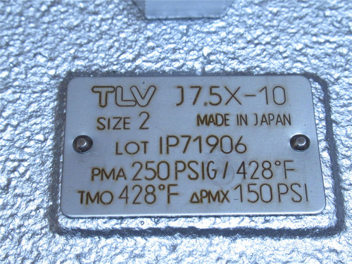 TLV J7.5X-10-2"; Cast Iron Free Float Steam Trap Size: 2"