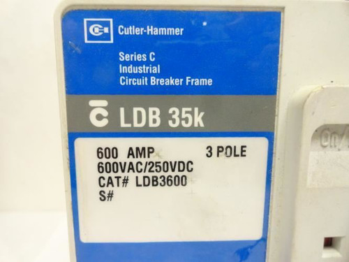 Cutler-Hammer LDB3600; Circuit Breaker; 600A; 3P; 600VAC/250VDC