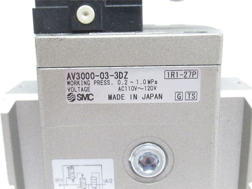 SMC AV3000-03-3DZ; Soft Start-up Valve; 0.2-1.0mpA; 94-138vac