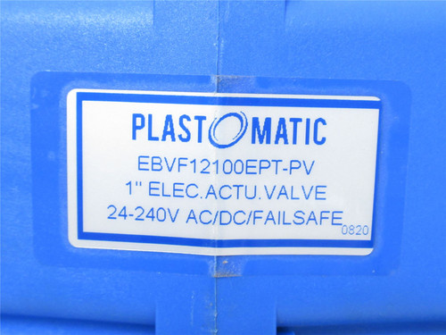 Plast-O-Matic EBVB1-2-100EPT-PV; Actuated Ball Valve; 1NPT