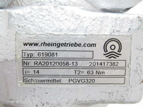 Rheingetriebe RA20120058-13; Gearbox 619081; 14:1 Ratio
