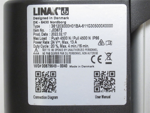 Linak 361203000H01BA-611G305000X0000; Actuator 300mmStk 24vdc