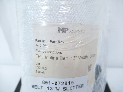 MP Equipment J-70-0517; TPU Incline Belt 13" W Slitter