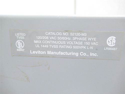 Leviton 52120-M3; Surge Protective Device; 120/208VAC; 100kA
