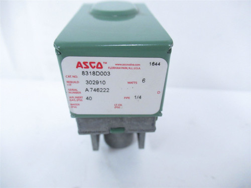Asco 8318D003; Solonoid Valve 1/4 NPT