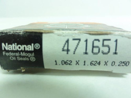 National 471651; Lot-2 Oil Seals; 1.062" ID; 1.624" OD; 0.25"W