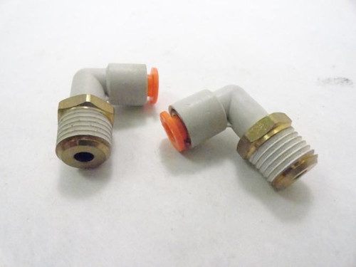 SMC KQ2V07-35AS; LOT-2 Pneumatic Elbow 1/4" Tube 1/4" NPT