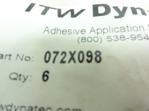 ITW Dynatec 072X098; Lot-6 Glue Line Fittings 1/8" NPT