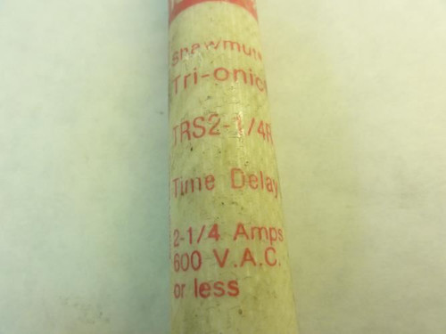 Shawmut TRS2-1/4R; Tri-onic Fuse; Time-Delay; 2-1/4A; 600VAC