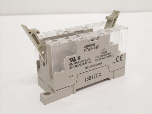 Omron P7SA-14F; Relay Socket; 6A; 250VAC; 6 Pole; Coil: 24VDC