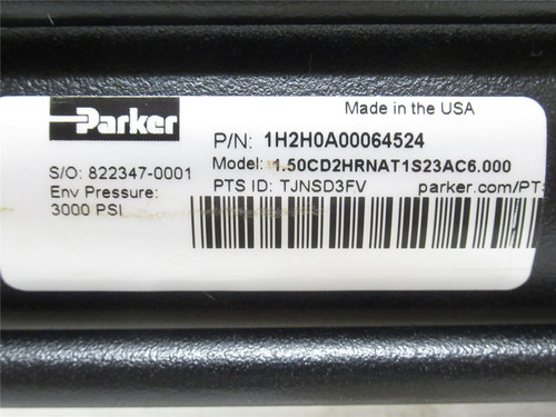 Parker 1.50CD2HRNAT1S23AC6.000; Cylinder 1-1/2"ID x 6" Stroke