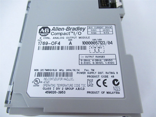 Allen-Bradley 1769-OF4; Module CompactLogix;4 Channel 0-20MA