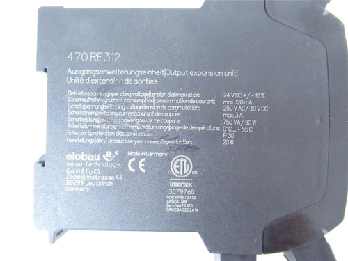 Elobau 470RE312; PLC/IO Module Relay Interface; 24VDC