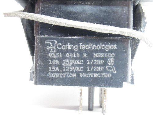 Carling VA51-0818-R; Lot-4 Rocker Switches 10A; 250VAC