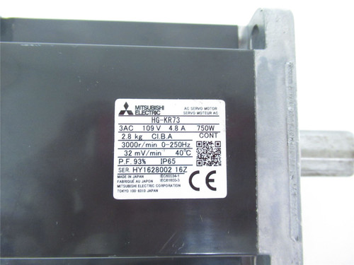 Mitsubishi HG-KR73; Servo Motor-750W; 3AC;109V;4.8 A