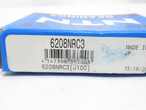 NTN 6208NRC3; Ball Bearing 40mmID x 80mmOD x 18mm Width