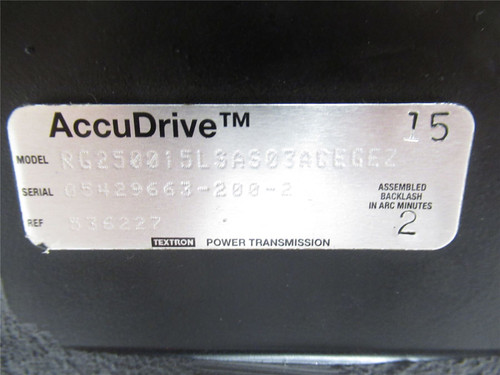 AccuDrive RG250015LSAS03ACEGEZ; Gear Speed Reducer; 15:1 Ratio
