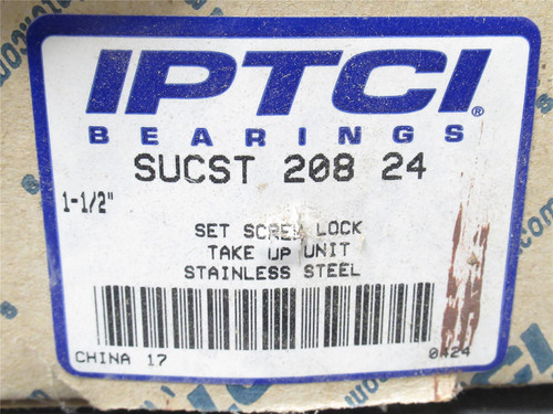 IPTCI SUCST208-24; Take-Up Bearing; SS; 1-1/2"ID