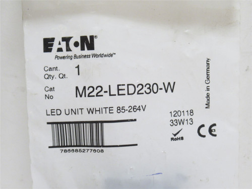 Eaton M22-LED230-W; White LED Light Unit 85-264V