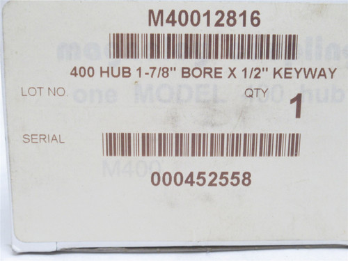 Magnaloy M40012816; Aluminum Jaw Coupler Hub; 1-7/8" ID
