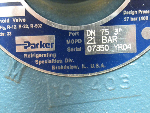 Parker S4A3; Refrigerant Solenoid Valve; 3" DN75 Flange; 21BAR