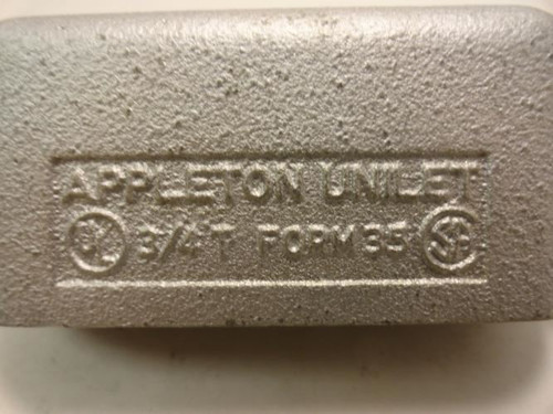 Appleton T75-A; Conduit Body; 3/4" Hub Size; Volume: 7 CU. IN.