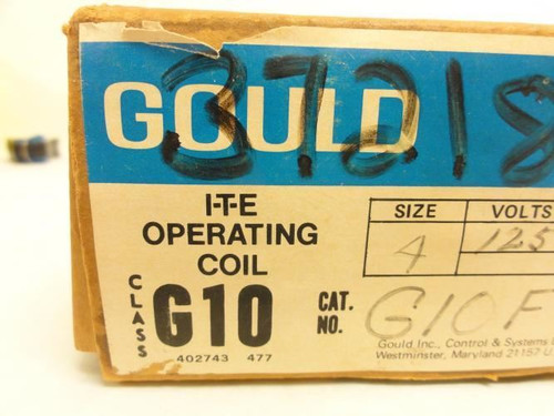 Gould G10F12D; ITE Operating Coil; 125VDC; Class: G10