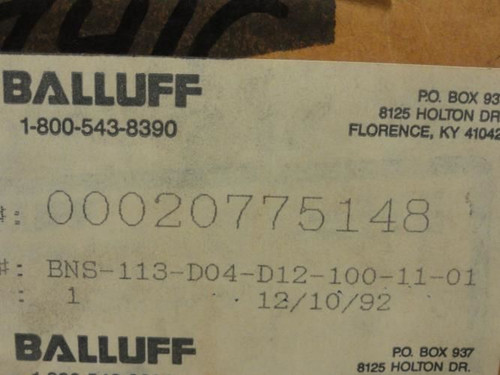 Balluff BNS-113-D04-D12-100-11-01; Cam Switch