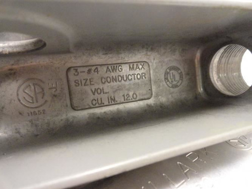 Killark OLL-3; Conduit Body; 1" Hub Size; Volume: 12 CU. IN.
