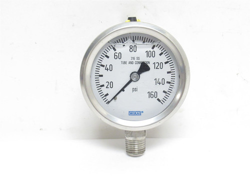 Wika 233-50-2.5-160; Pressure Gauge; SS; 0-160PSI 2.5"Dial 1/4NPT