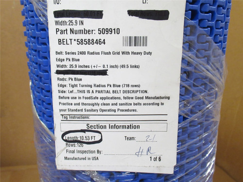 Intralox 50991058588464_; Conveyor Belt; 26" Wide x 10.5' Long