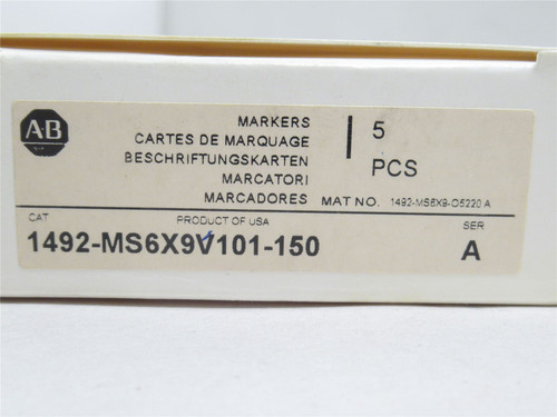 Allen-Bradley 1492-MS6X9V101-150; Printing Marker Card